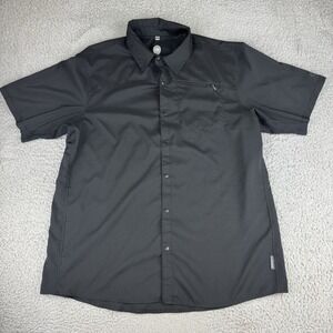 Club Ride Mens Shirt Sz XL Snap MTB Performance Lightweight Vented Pockets Black